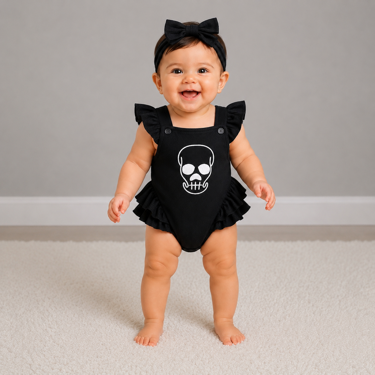 Little Rebel Skull Romper Set
