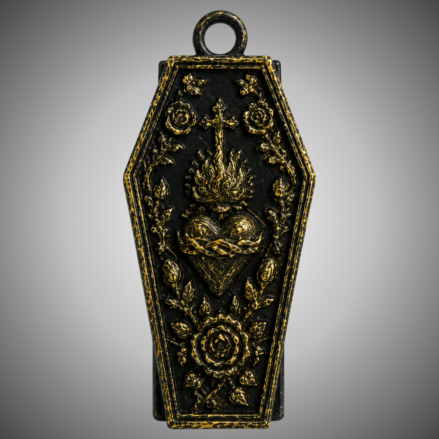 Sacred Heart Coffin- Nail Saver Keychain