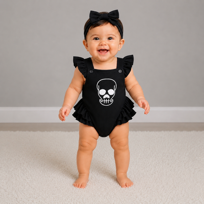 Little Rebel Skull Romper Set
