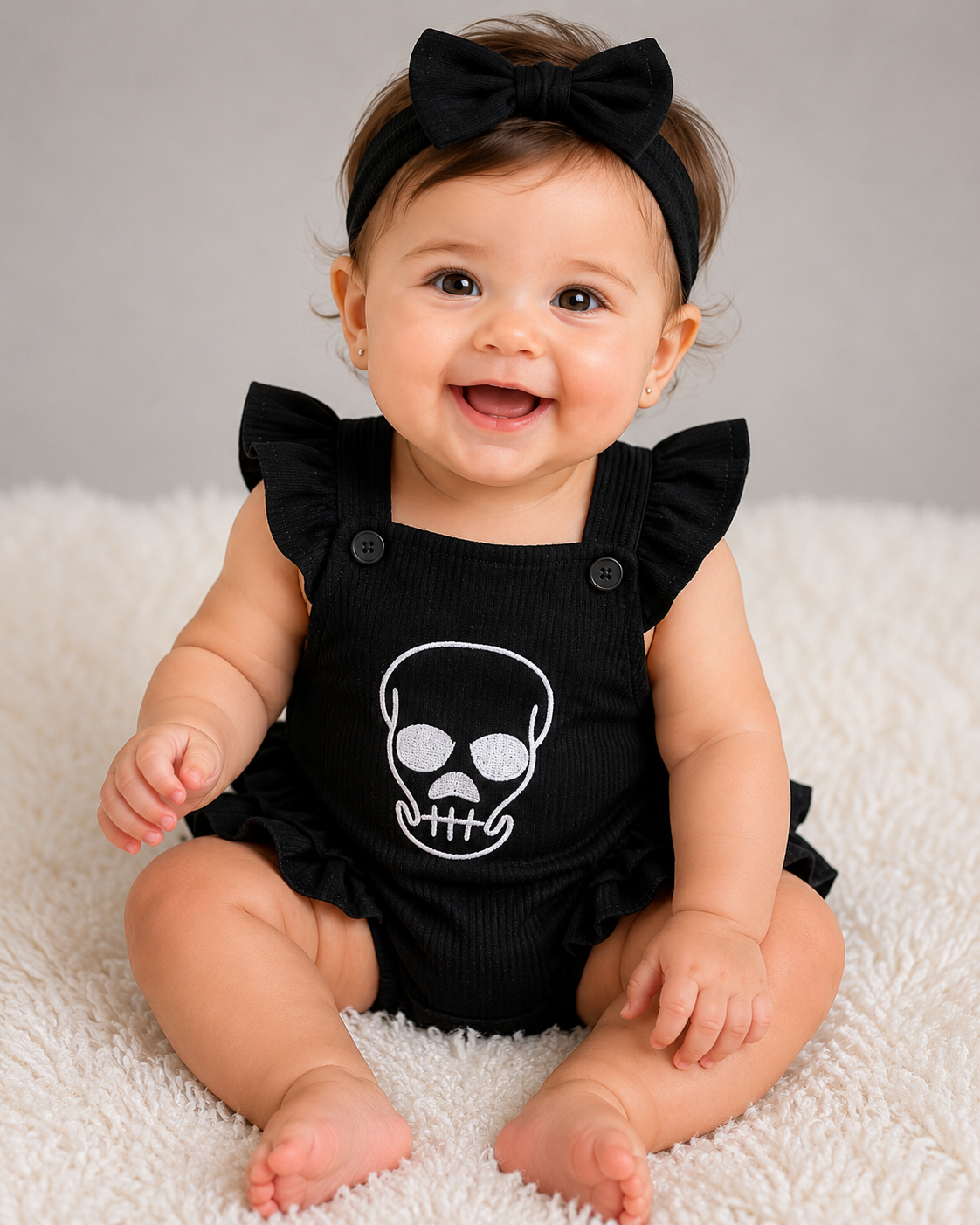 Little Rebel Skull Romper Set