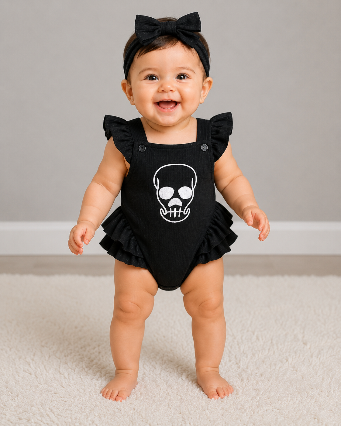 Little Rebel Skull Romper Set