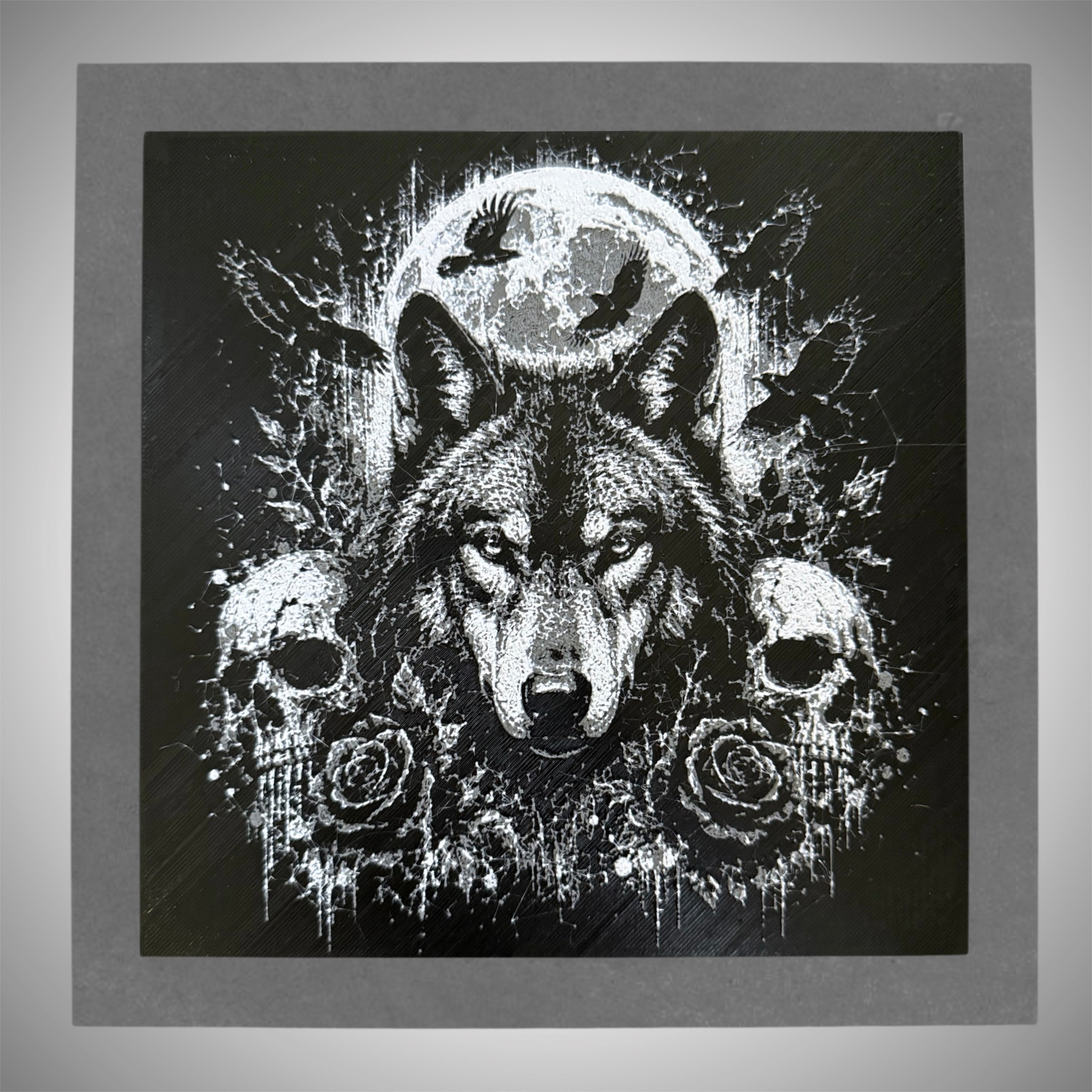Moonlit Guardian Wolf - Wall Plaque